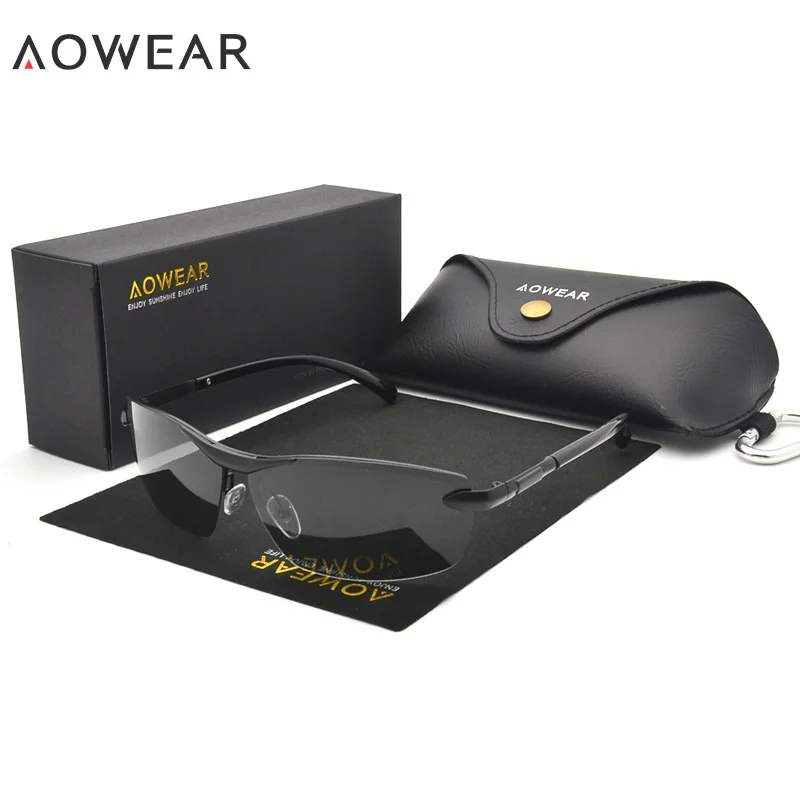 AOWEAR HD поляризационные фотохромные солнцезащитные очки, мужские очки-хамелеоны для вождения, мужские очки для вождения на День и ночь, Oculos Lentes Sol Hombre