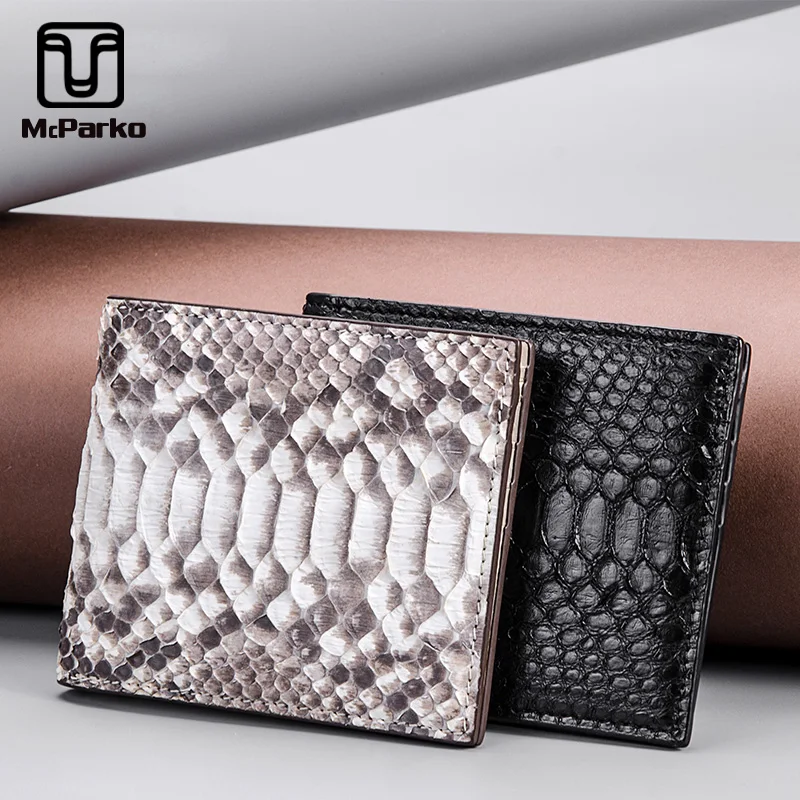 McParko Snakeskin Wallet Women Genuine Leather Ladies Wallet Luxury Brand Small Thin Wallet Python Leather Purse Girlfriend Gift