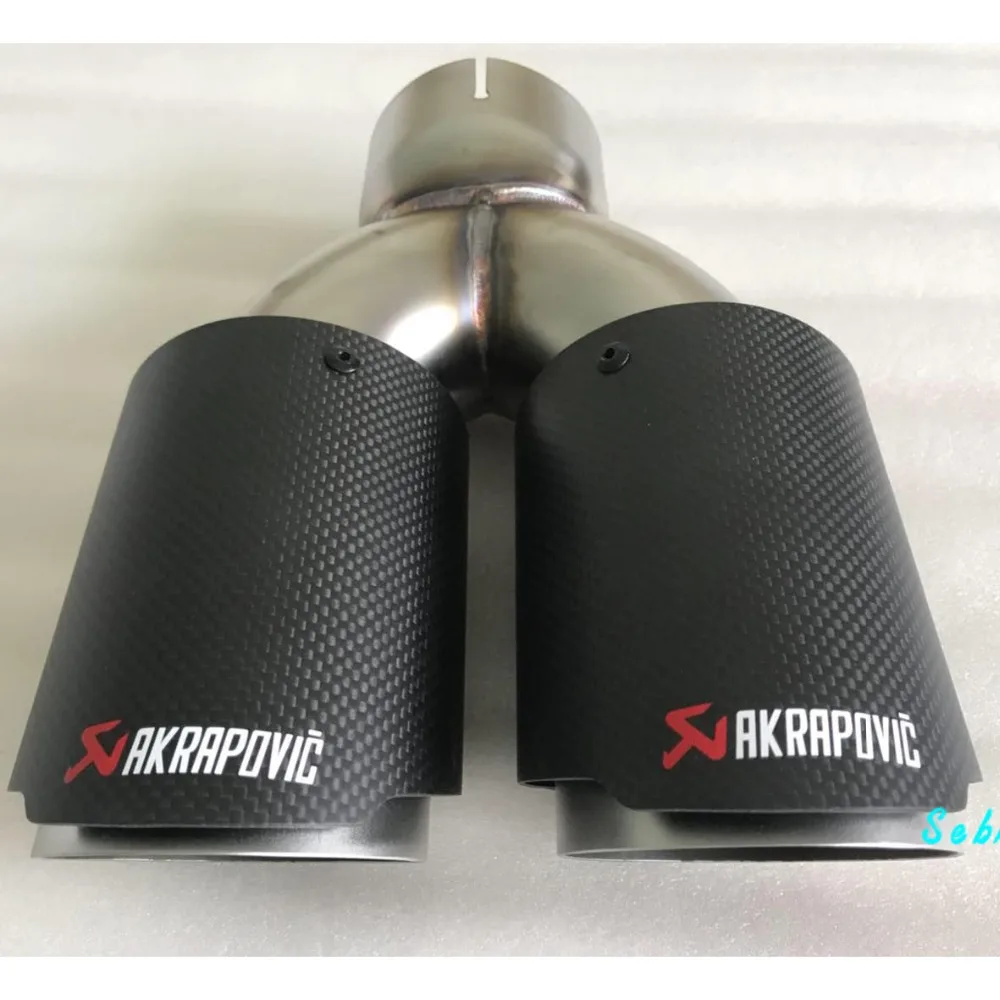 1 шт. модификация автомобиля AKRAPOVIC Универсальный двойной песчаный автомобильный глушитель выхлопной трубы наконечник для 3 серии
