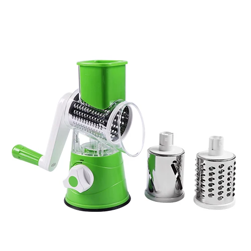 green DUOLVQI ручная овощерезка, слайсер, кухонные аксессуары, многофункциональная круглая мандолина, слайсер для картофеля, сыра, кухонные гаджеты - Цвет: green