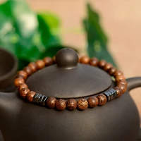 mens buddha beads 6mm buddhist prayer wooden buddha bracelet mens natural elastic bracelet and bangle jewelry