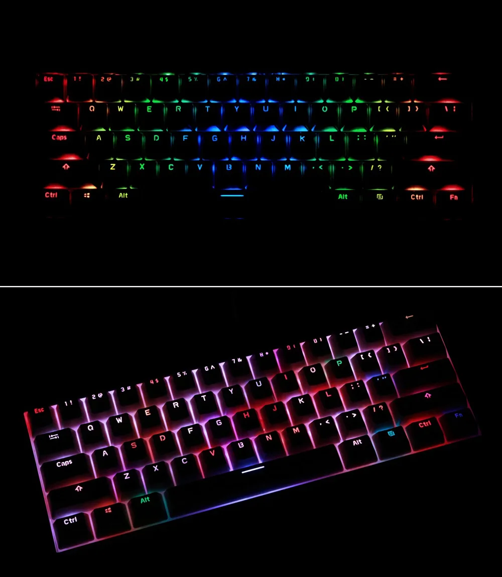 Royal Kludge RK61 эргономичная клавиатура Bluetooth и Проводной Двойной режим 60% RGB светильник Механическая игровая клавиатура для ноутбука планшета