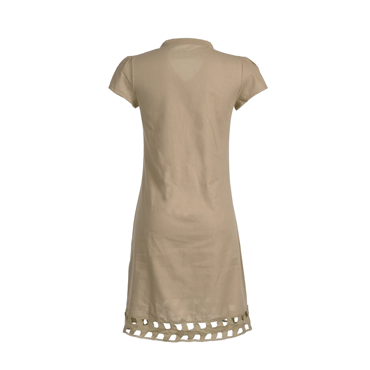 Летнее женское богемное Повседневное платье с коротким рукавом из хлопка и льна v