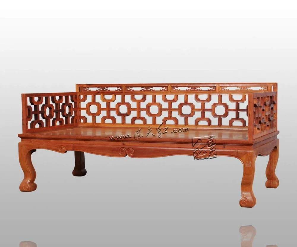Chinese Classical Rosewood Arhat Bed Luo Han chuang Antique Ming&ampQing Furniture living room carved Sofa Solid Red Wood Arhatbed |