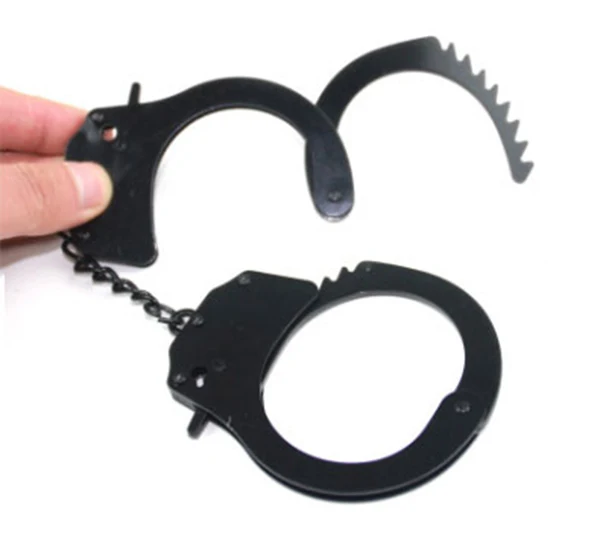 Черные Металлические наручники устройство целомудрия замки с ключом для мужчин