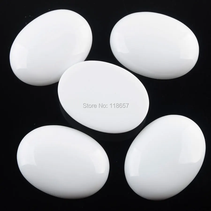 

Free shipping Natural White Jades Gem Stones Oval Cabochon CAB No Drill Hole 30x40x8mm Jewelry 5 Pcs/lot IU3146