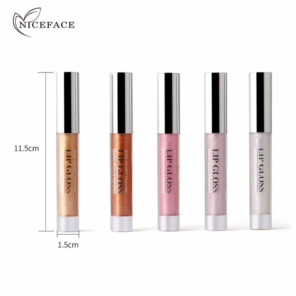 NICEFACE бренд матовая 14 Цвет металлической жидкости Блеск для губ Макияж Shimmer Бархат