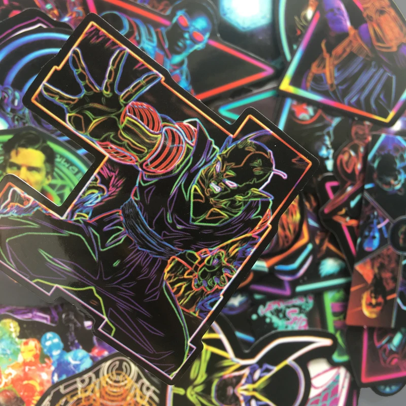 65 шт неоновый супергерой чудо граффити наклейки для мотоцикла и чемодана ноутбук