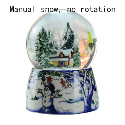 no rotation 10*15 см Романтический Снежный дом снежный шар стеклянная музыкальная шкатулка домашний декор Свадьба Рождество год подарки на день рождения для девочек - Цвет: no rotation