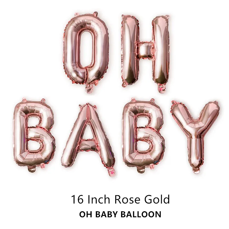 Rose Gold Oh Baby Baby Shower украшения это мальчик девочка баннер Пол свидетельствуют о Oh Baby шар День рождения украшения детских товаров - Цвет: Rose Gold Oh Baby
