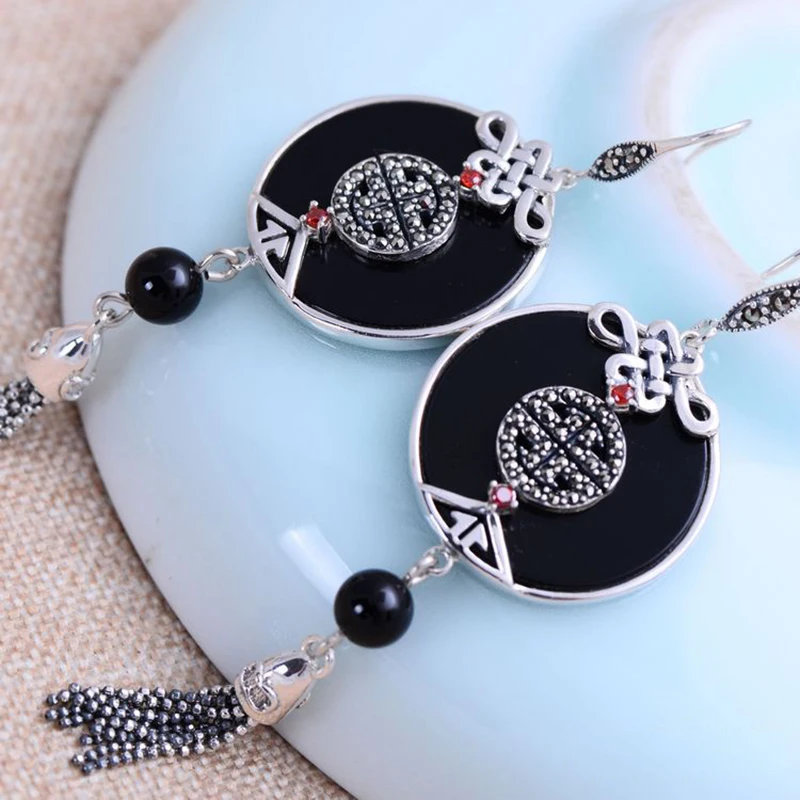 Серьги с кисточками из стерлингового серебра 925 пробы узлом Truelove изысканный