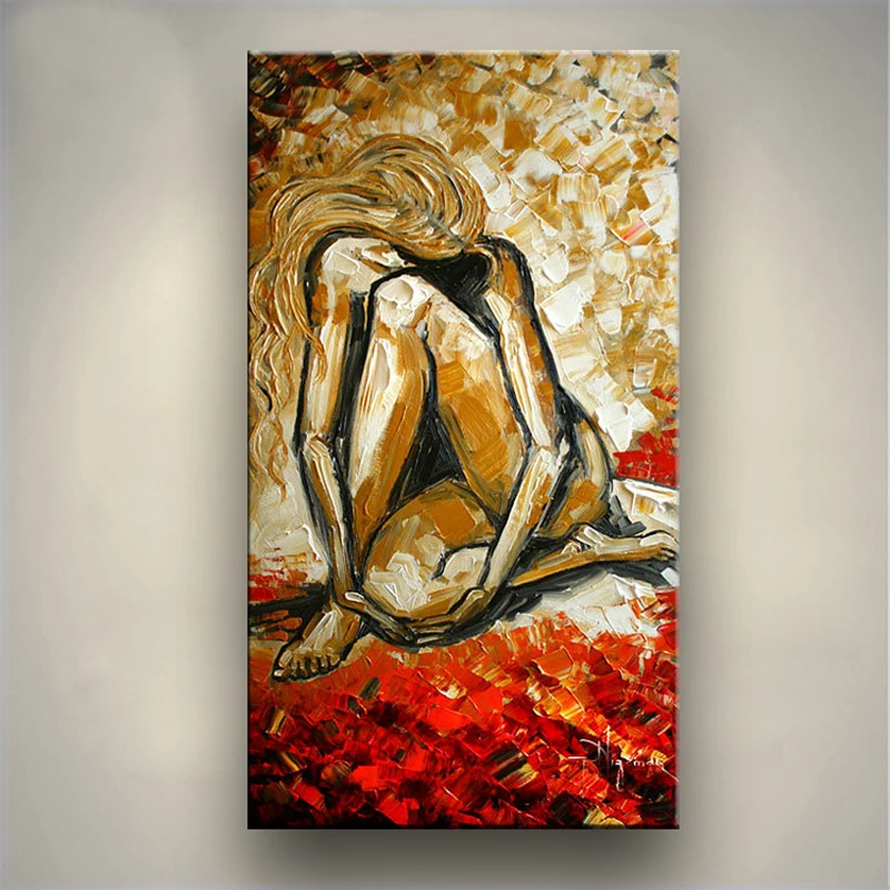Новинка ручная роспись сексуальная фигура для девочки картина маслом настенная