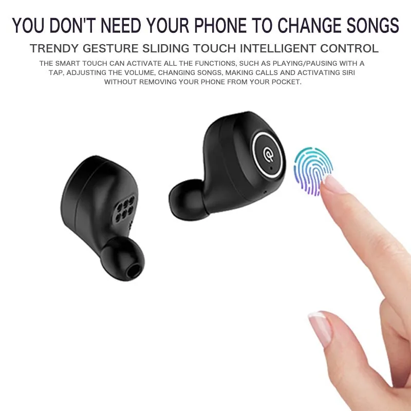 Беспроводная Bluetooth-гарнитура FDBRO 5 0 сенсорные перезаряжаемые спортивные наушники