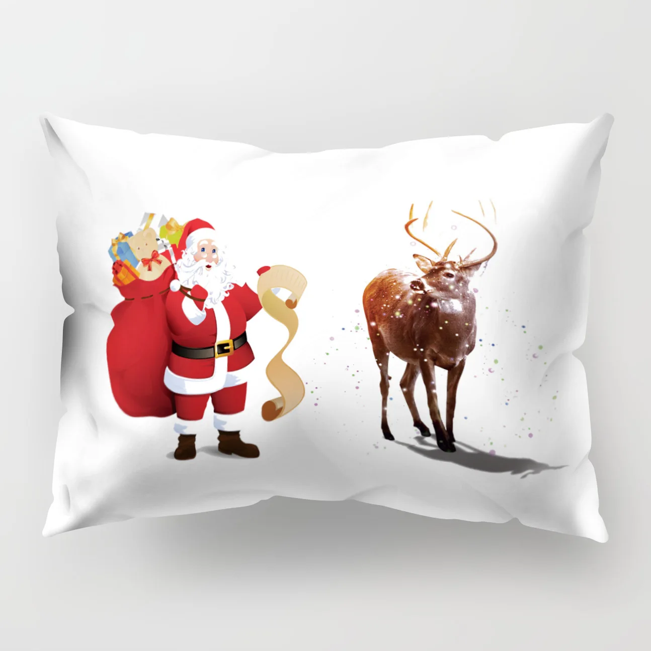 23 Nordic style Christmas Elk pattern polyester printed pillow cover Home cushion cover rectangular 50x30cm chair lumbar pillowcase - Цвет: 23