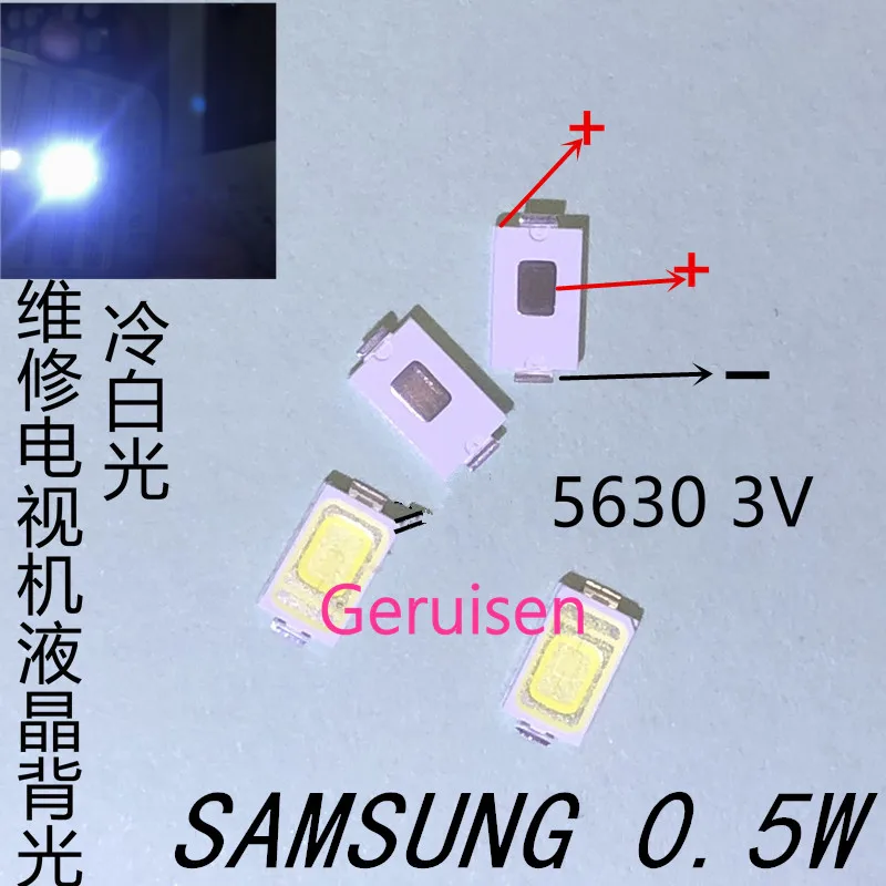 50 шт SAMSUNG 5630 TV 5730 LED подсветка 0 5 W 3V холодный белый LCD led 2D | Освещение