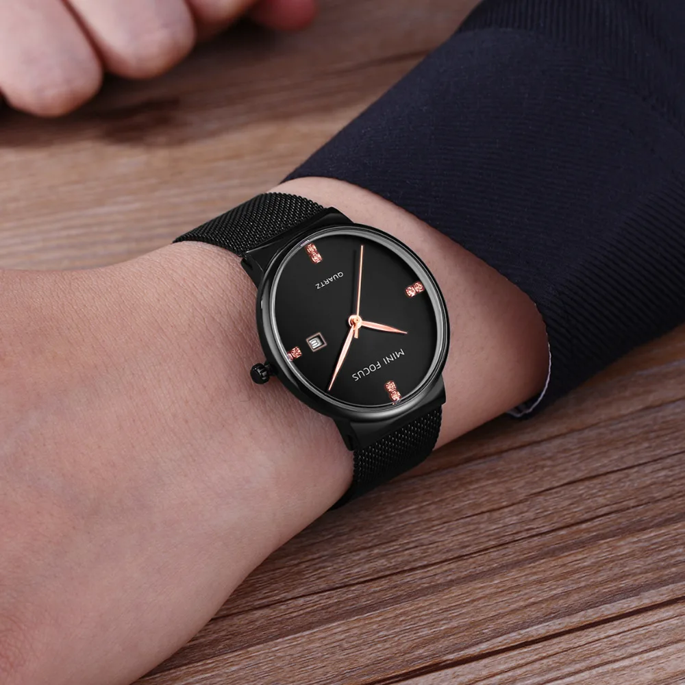 2018 New Fashion Top Brand MINIFOCUS Stainless Steel Strap Mens Watches Business Quartz Watch Casual Clock Relogio Masculino | Наручные