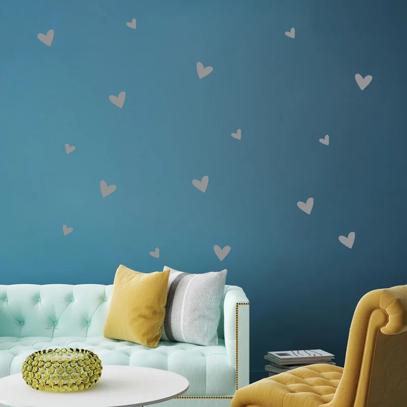 Dozzlor 25PCS/set Cartoon Love Heart Shaped Wall Sticker Children's Room Simple And Innovative Decorative Removable | Дом и сад