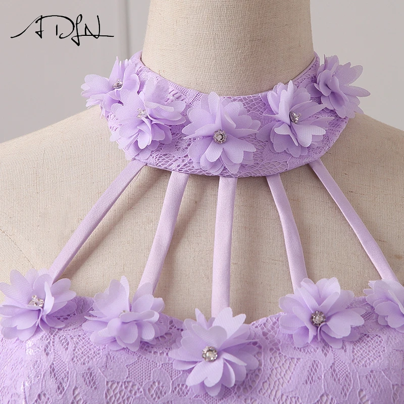 ADLN Холтер шифон А силуэт сиреневые платья кружевные для подружки невесты