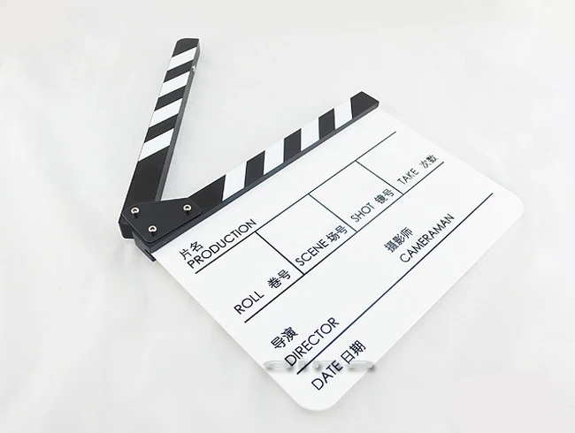 Clapperboard Clapper доска Slate Cut Prop акриловая 29 8*24 8 см Видео Сцена Профессиональный