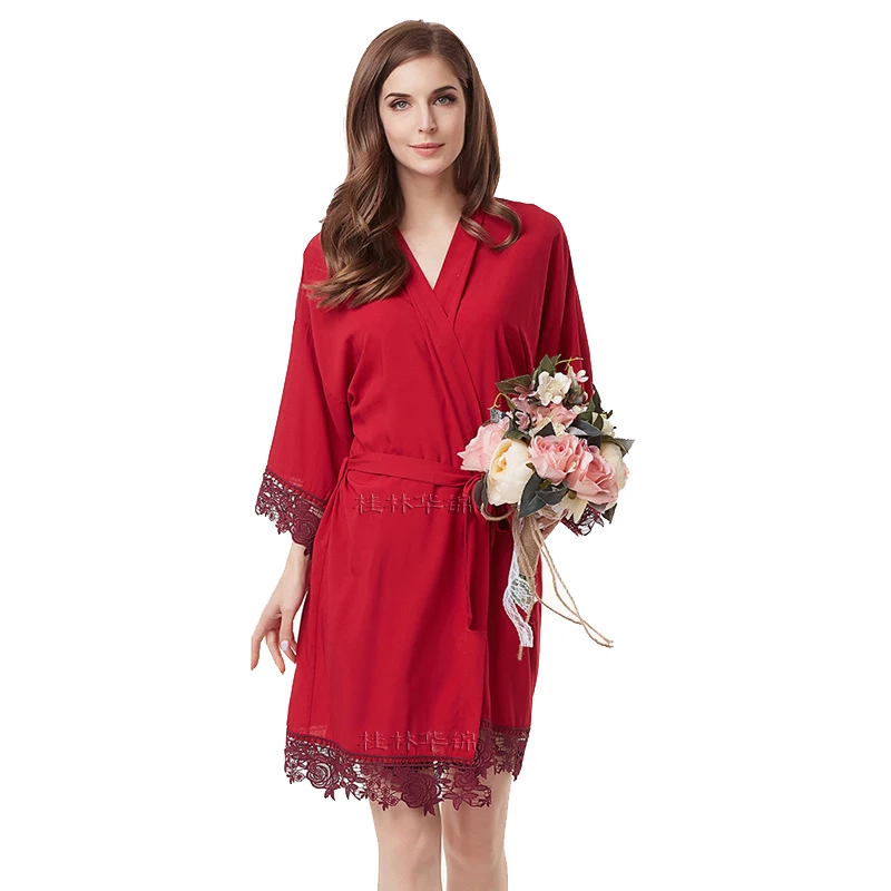 Женское Короткое платье невесты из 2019 хлопка с кружевной отделкой | Женская