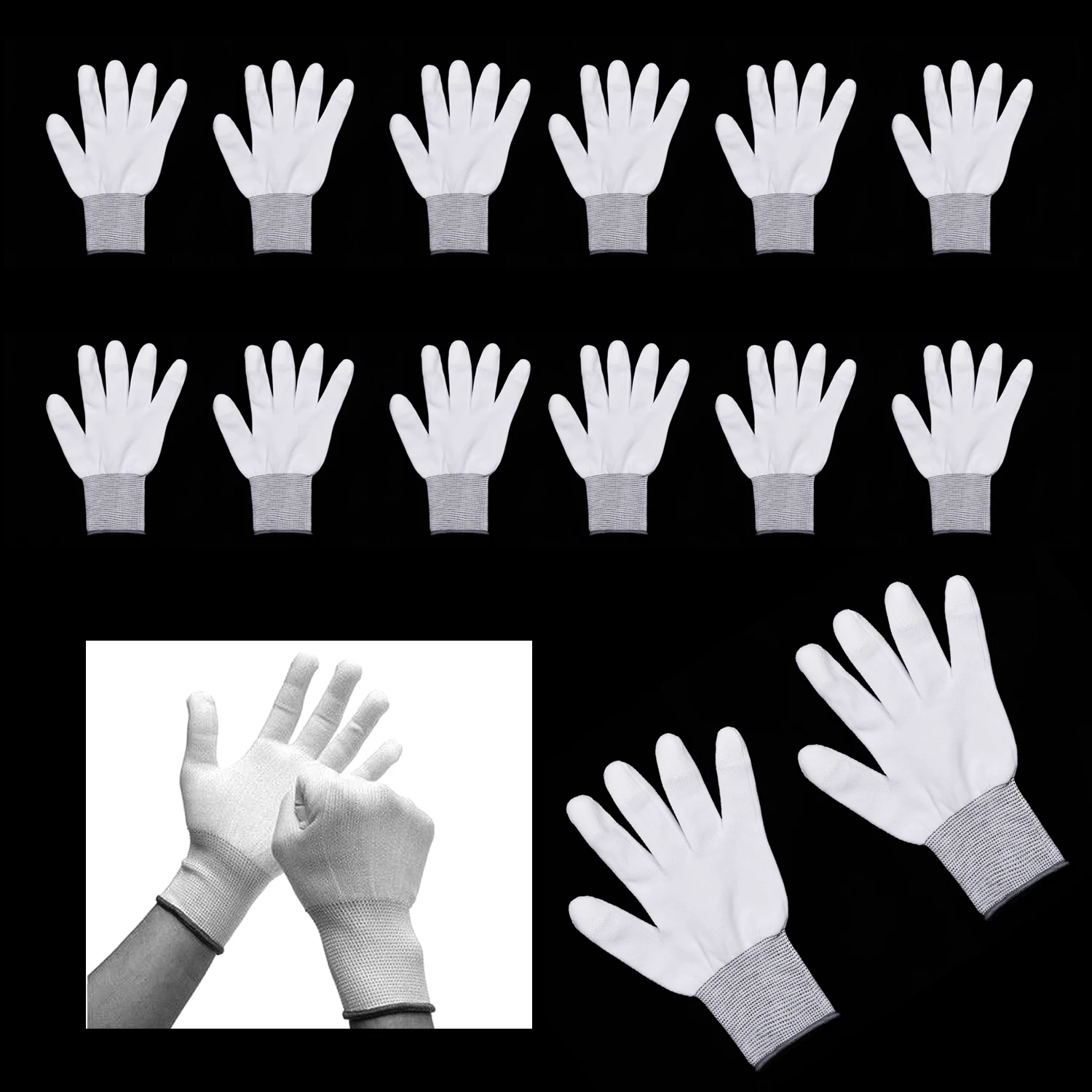 

Car Gloves Vehicle Sticker Window 6 Pairs Comfort White Dedicate Tools Decals Soft Wrap Film