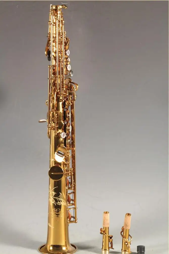 Франция Rollinsax RSS-9901 сопрано Sax шаг B плоский Золотой Сплит прямой саксофон латунь музыка профессиональный инструмент рупора класса