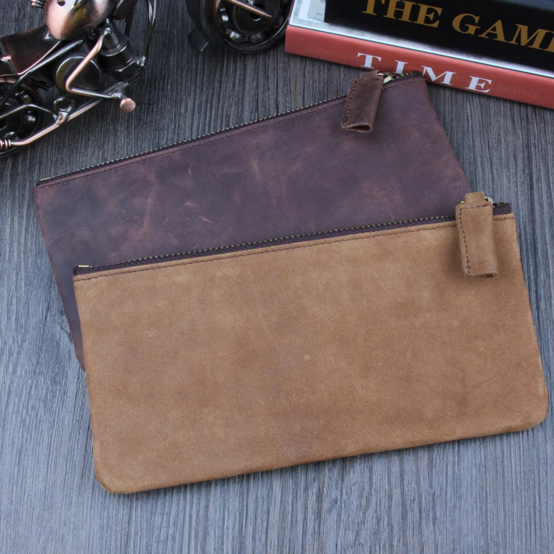 Однотонный винтажный кошелек из натуральной кожи с гарантией Mubuck мужские Клатчи