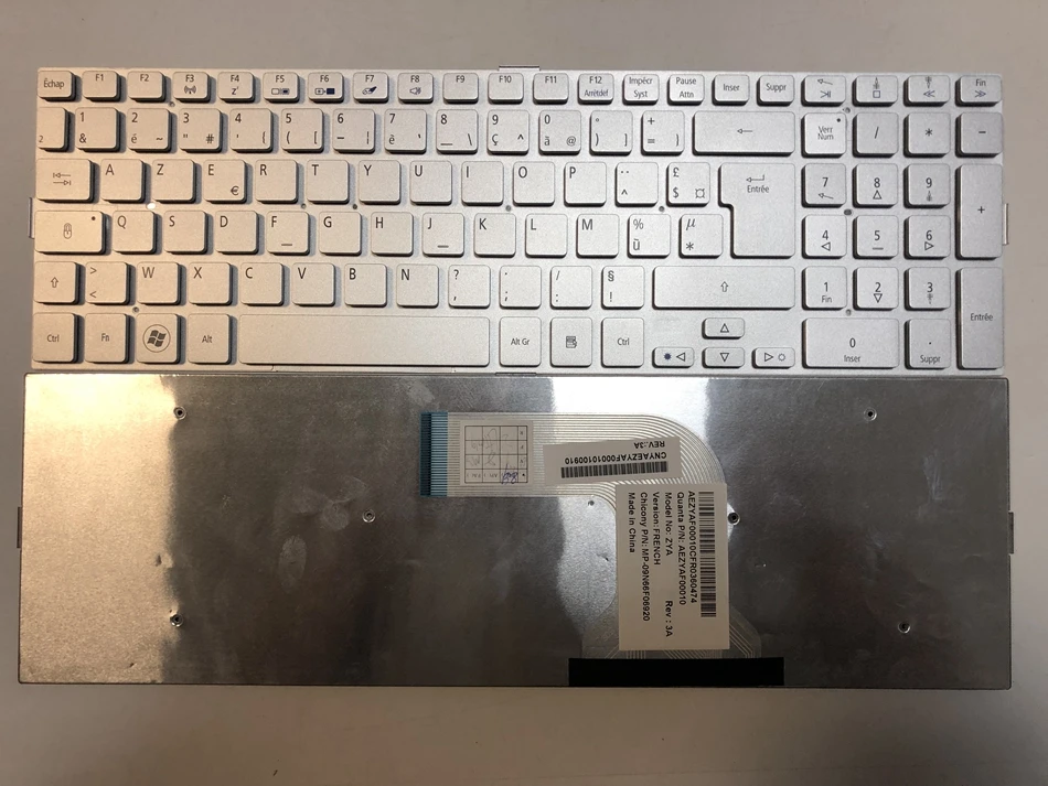 Французская клавиатура для ноутбука Acer Aspire 8950 8950G 5943G 5943 5950 5950G 8943 8943G серии Silver FR