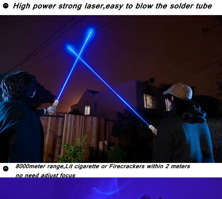 

[ReadStar]RedStar XY-017 High Blue laser pointer laser pen plastic box set include 1 pattern cap 2 battery and charger