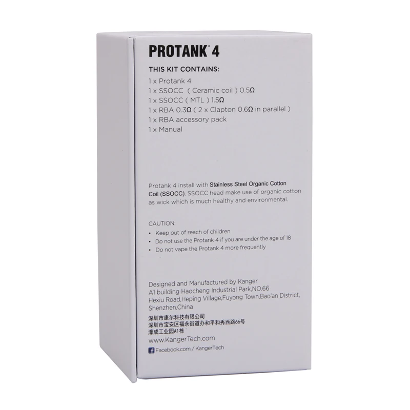 Испаритель Kanger Protank 4 Evolved бак с верхним и боковым наполнением 5 мл RBA двойной