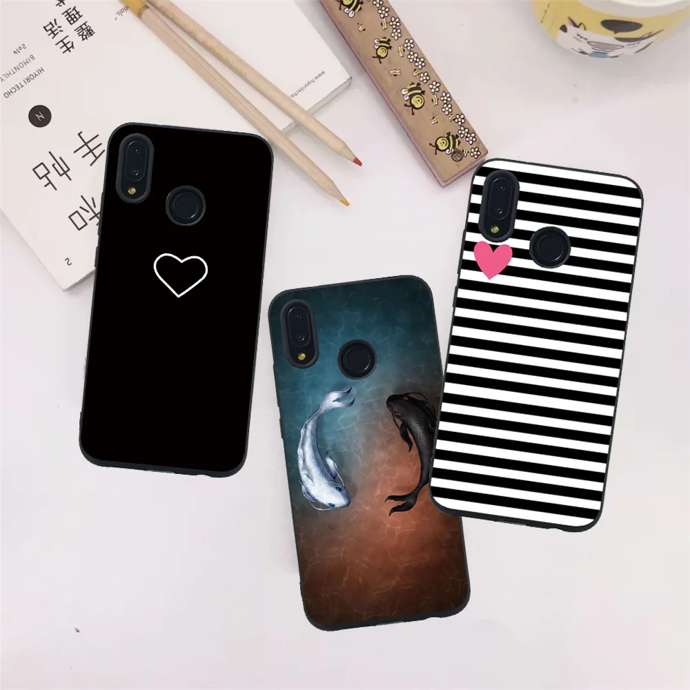 Чехол для телефона huawei P Smart 2019 Мягкий ТПУ силиконовый чехол Цветы мрамор Фламинго