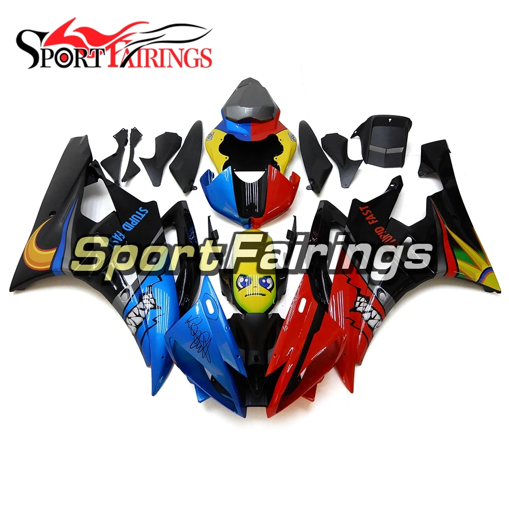 

Fairings For Yamaha YZF600 YZF-R6 YZF R6 06 07 2006 2007 ABS Plastics Motorcycle Full Fairing Kit Red Blue Shark Cowling