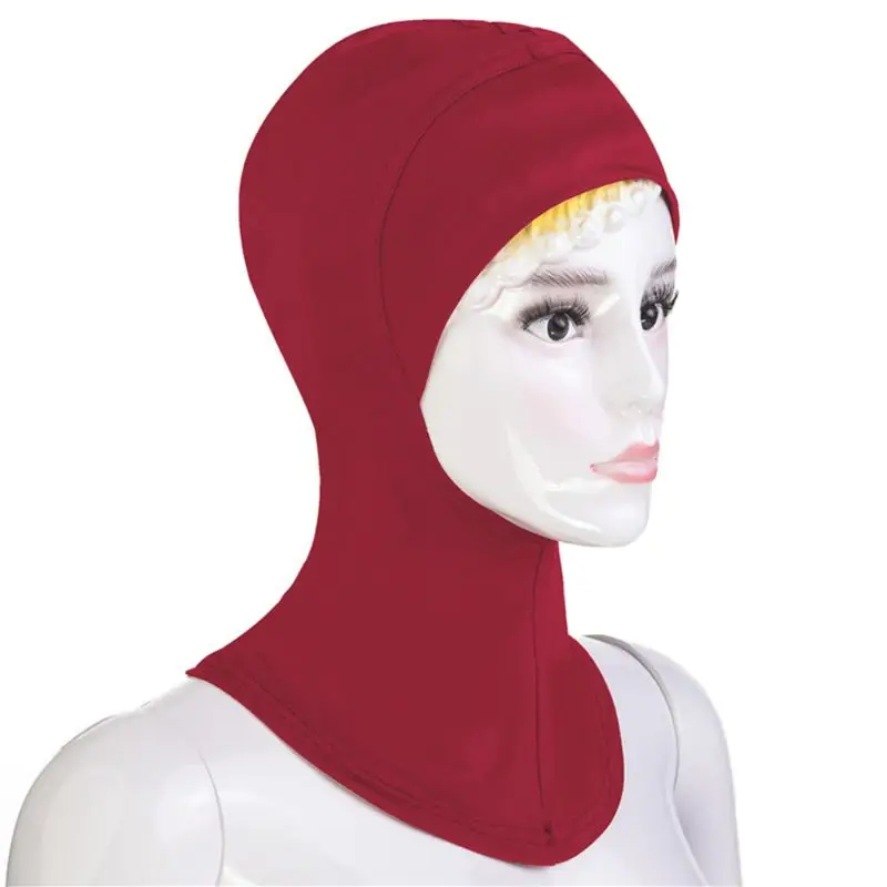 

Women Unisex Modal Full Cover Inner Hijab Cap Islamic Muslim Headscarf Solid Color Underscarf Neck Head Bonnet Hat 10 Colors