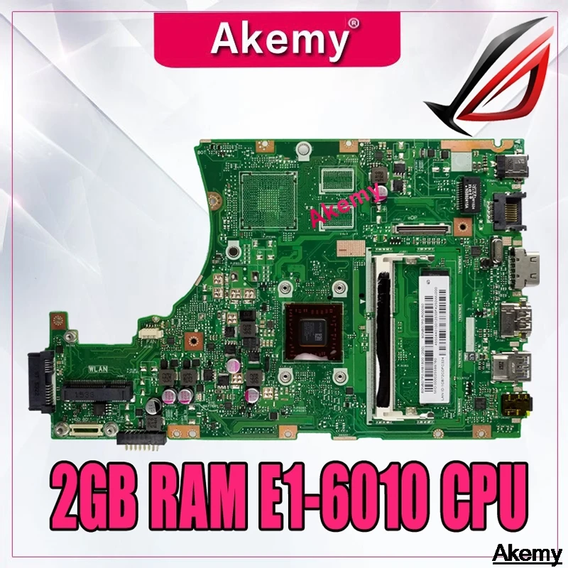 

X455WA материнская плата для ноутбука For Asus X455W X455WE X455WA X454W X454WA материнская плата 100% тест 2 Гб RAM E1-6010 CPU