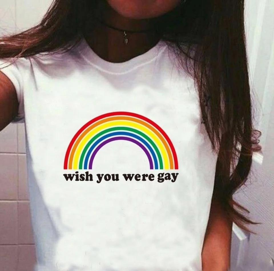 

Футболка sunfiz YF с надписью I'm In Rainbow, розовая, белая, серая футболка для геев, лесбиянок