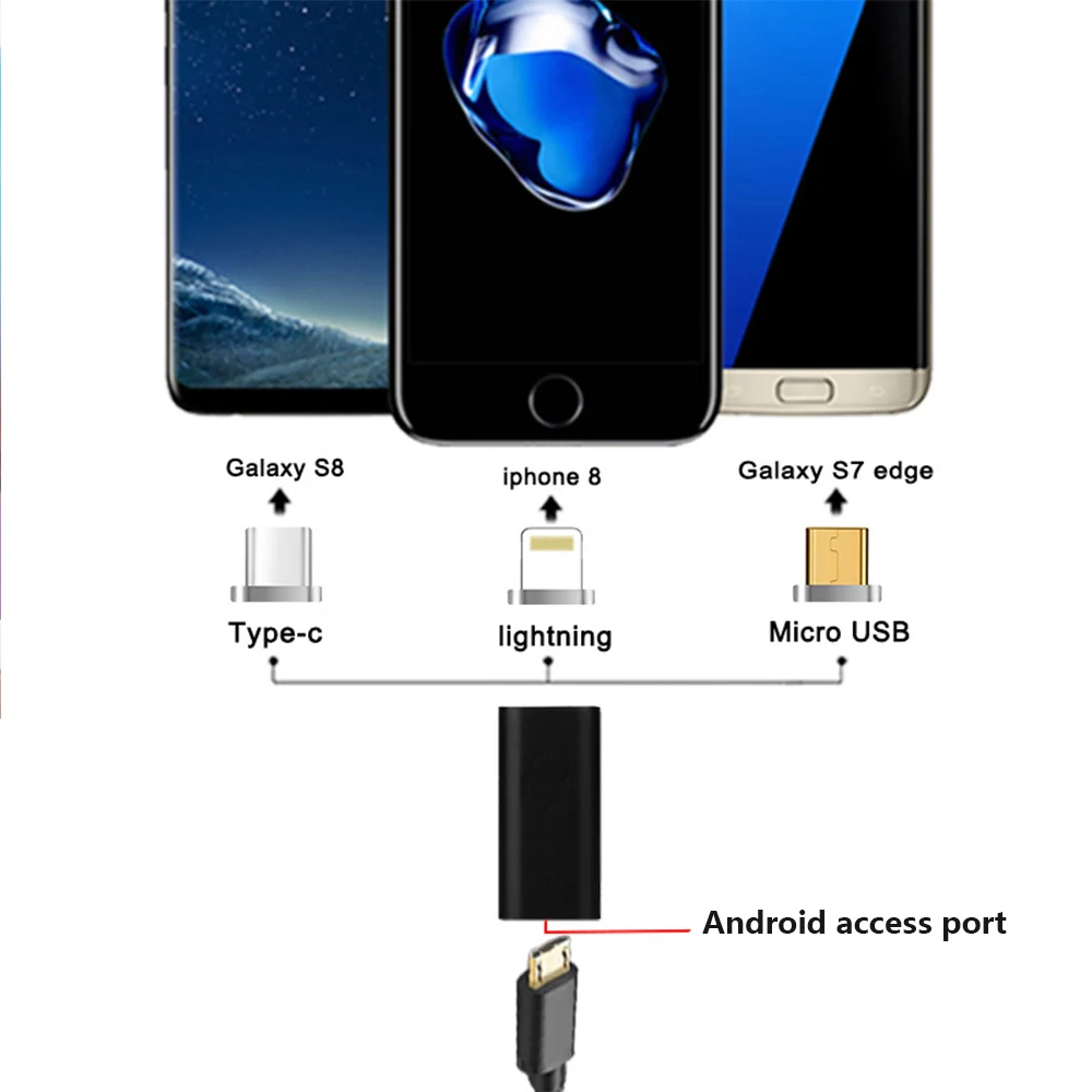 Металлический Micro USB Магнитный зарядный адаптер для передачи данных конвертер