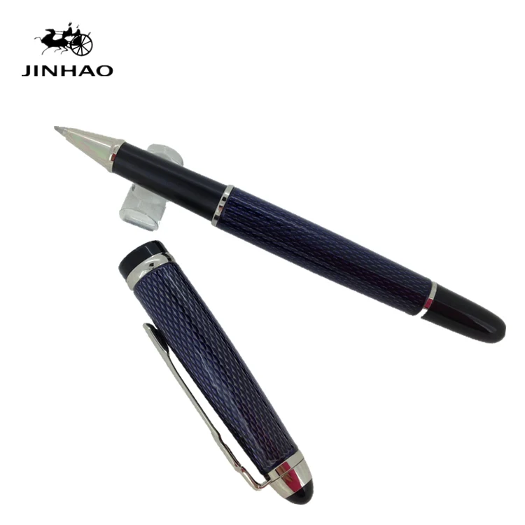 1 шт. Jinhao 163 темно синий и серебристый зажим 0 7 мм Ручка роллер Роскошные