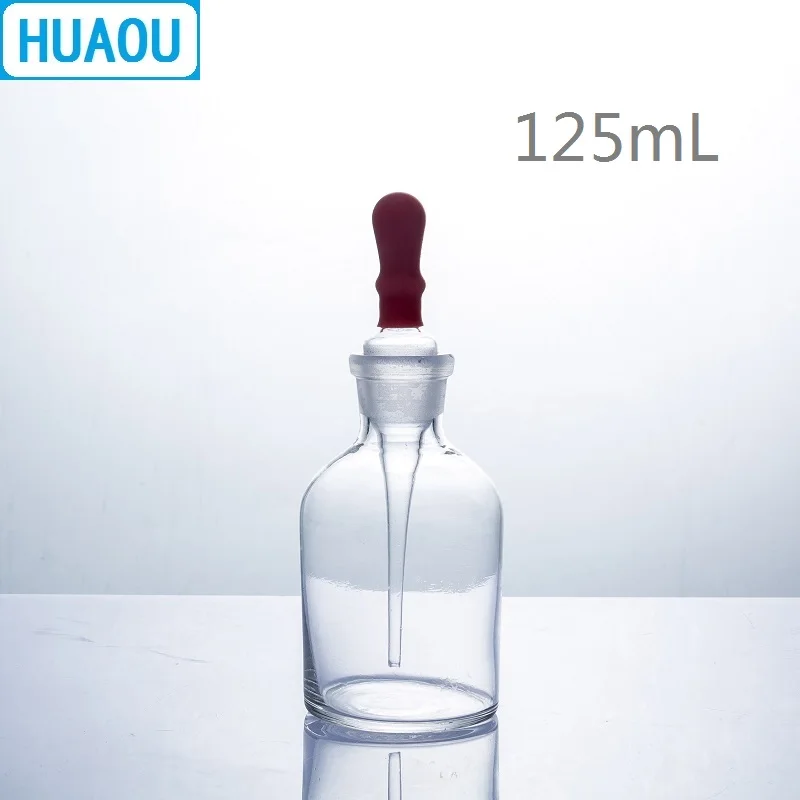 HUAOU 125 мл бутылка для капель прозрачное стекло с заземлением в пипетке и латексной