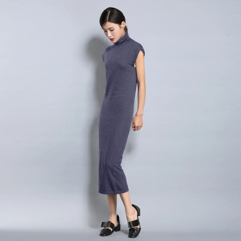 Women Sweater Vest Dress 2018 New Spring Long Pullovers High Quality Cashmere Turtleneck Sleeveless Tops Clothing | Женская одежда
