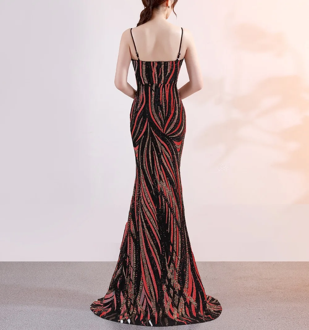 Женское ТРАПЕЦИЕВИДНОЕ ПЛАТЬЕ С V образным вырезом и блестками из спандекса без