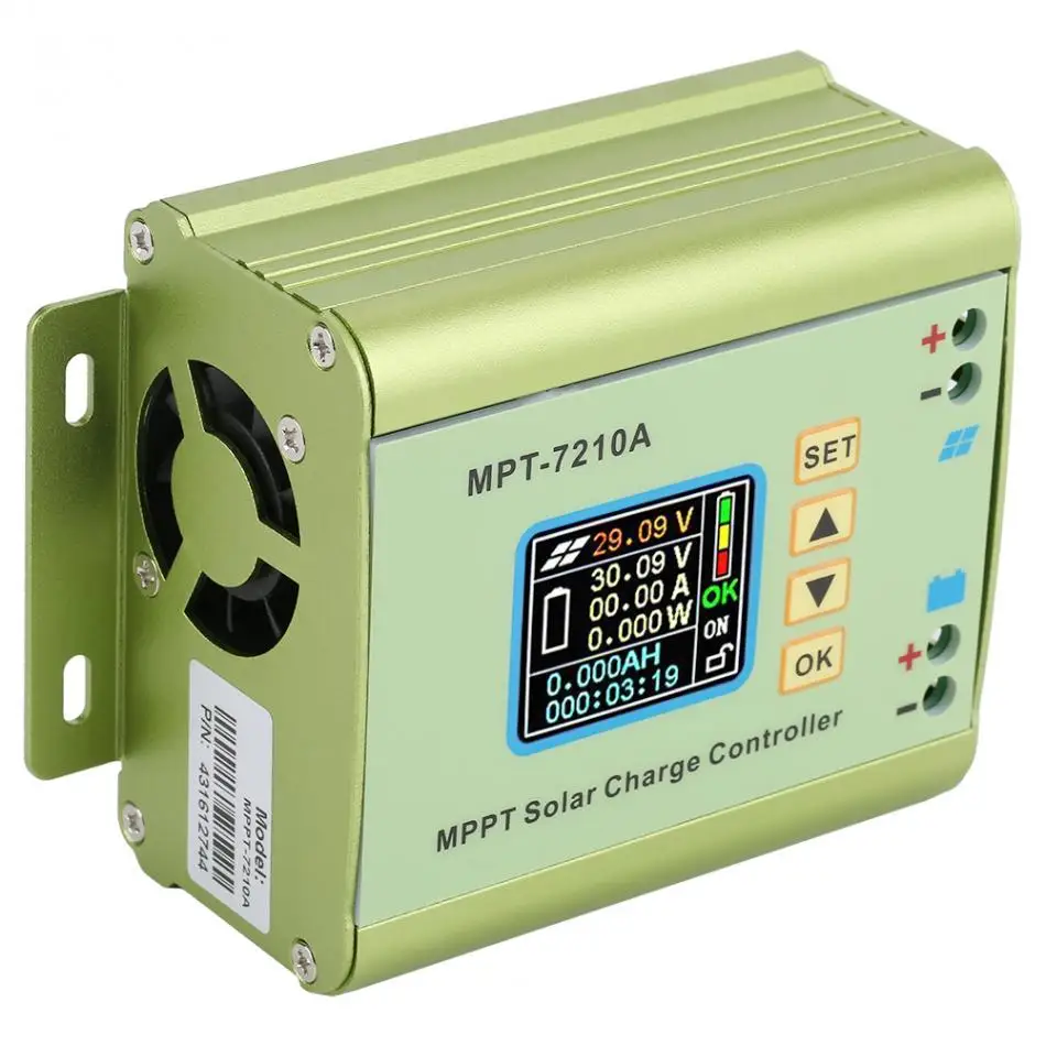 MPT-7210A lcd MPPT солнечная панель контроллер заряда алюминиевый сплав для литиевой батареи 24 В/36 В/48 В/60 в/72 в батарейный блок