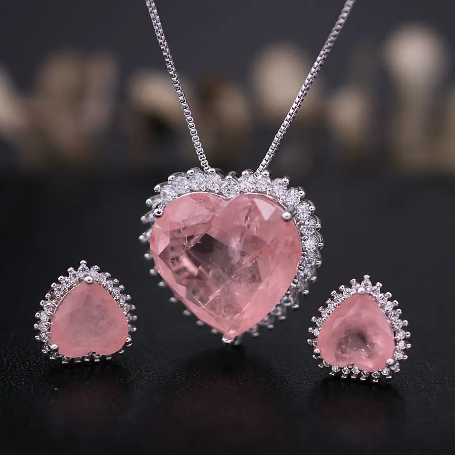 Серьги-гвоздики и ожерелья с подвеской в форме сердца | Наборы украшений