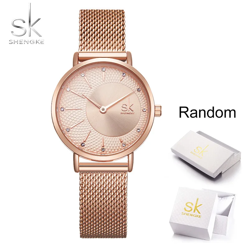 rosegold 03 with box Shengke, кварцевые часы для женщин, ремешок для часов, повседневные наручные часы, Япония, движение, Relogio Feminino, женские часы, новинка - Цвет: rosegold 03 with box