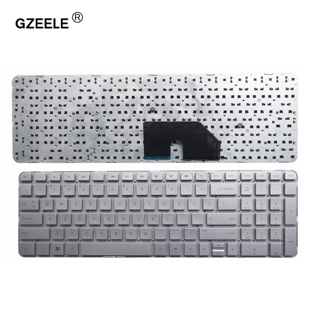 

GZEELE US Серебряная клавиатура для ноутбука HP Compaq DV6-6000 DV6-6100 DV6-6200 DV6-6090 90.4RH07.L01 SG-48900-XUA без рамки английский