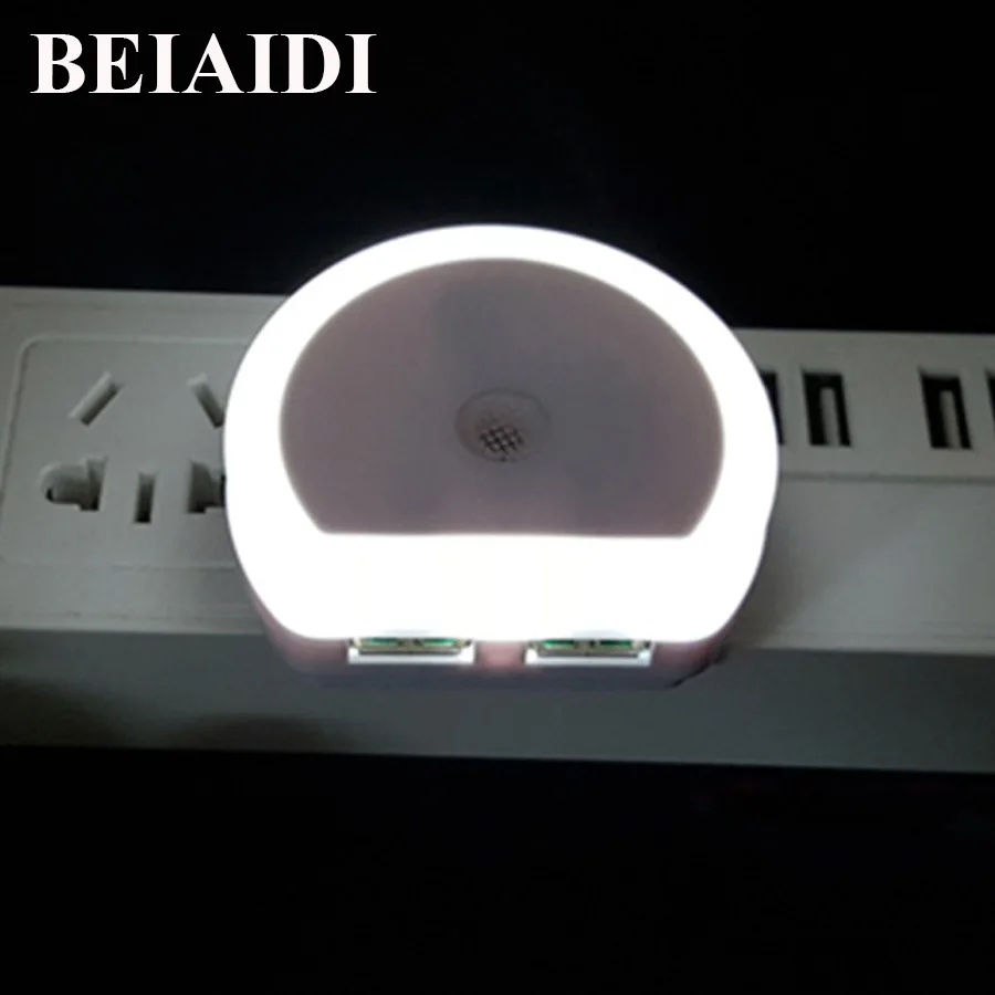Светодиодный настенный ночник BEIAIDI с двумя USB портами 5 В 1 А автоматический