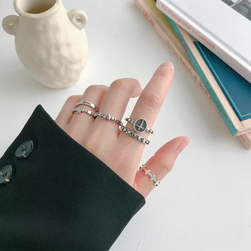 Женское кольцо с сердечками anel bague femme 100% Стерлинговое Серебро 925 пробы винтажное