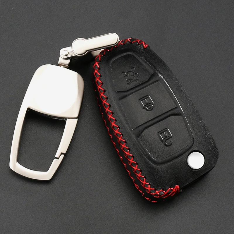 2017 new car key cover case holder leather + alloy For Ford Focus Fiesta Mondeo Ecosport kuga | Автомобили и мотоциклы