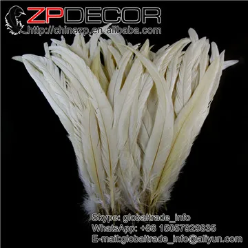 ivory ZPDECOR 100 шт./лот 30-35 см(12-14 дюймов) красочные Петух Coque хвост перья для выступлений необходимо - Цвет: ivory