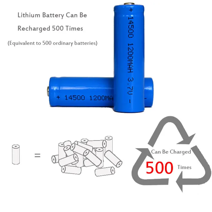 4 шт. нейтральная 3 7 v 14500 литиевая батарея 1200mah перезаряжаемая литий ионная