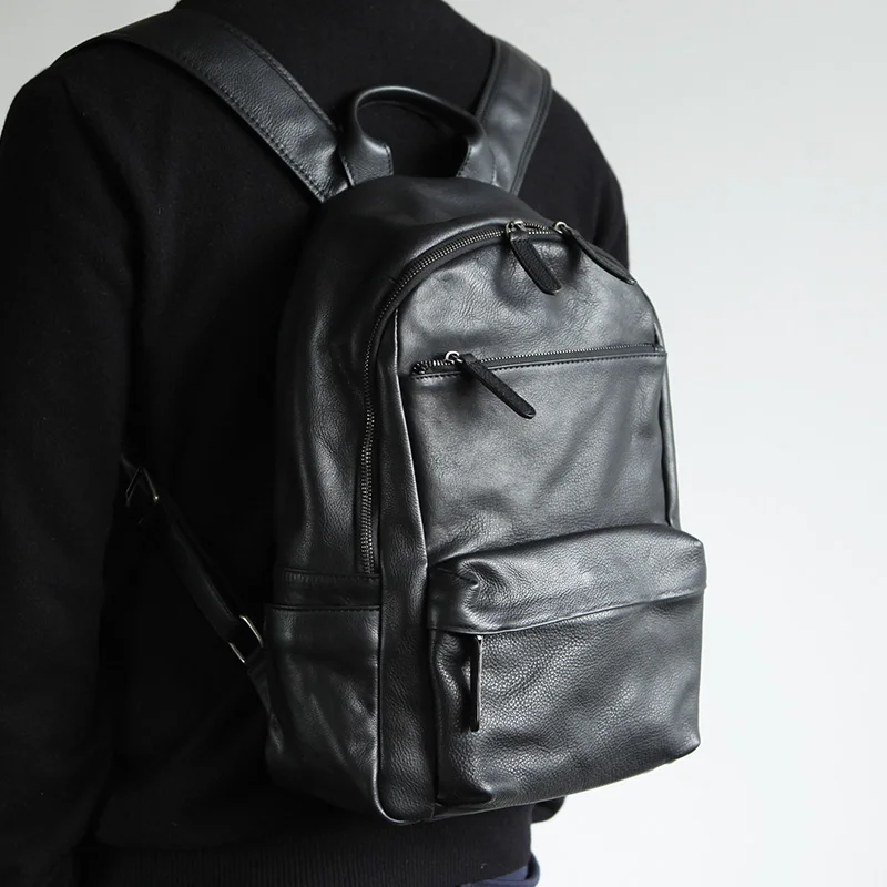 Рюкзак LANSPACE мужской из коровьей кожи модный брендовый функциональный ранец